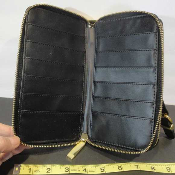 Joy Mangano Black Wallet with buckle clasp to add a Classy look 2 zipper… - Picture 4 of 7